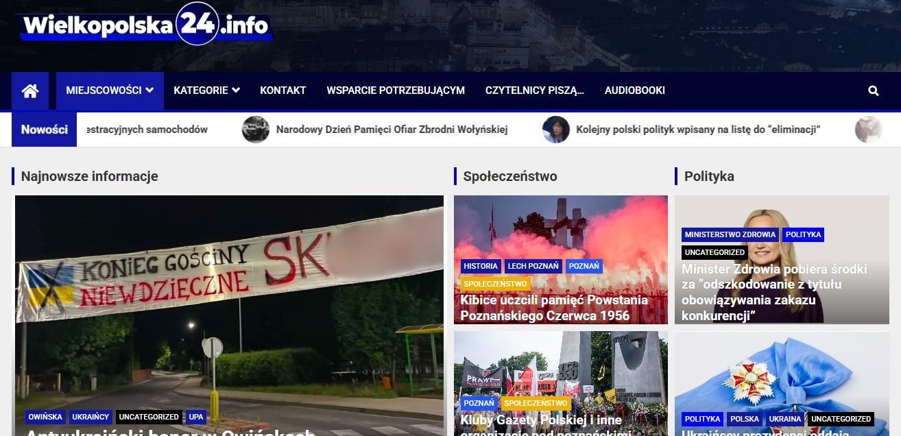 Zrzut ekranu z serwisu-pasożyta wielkopolska24.info