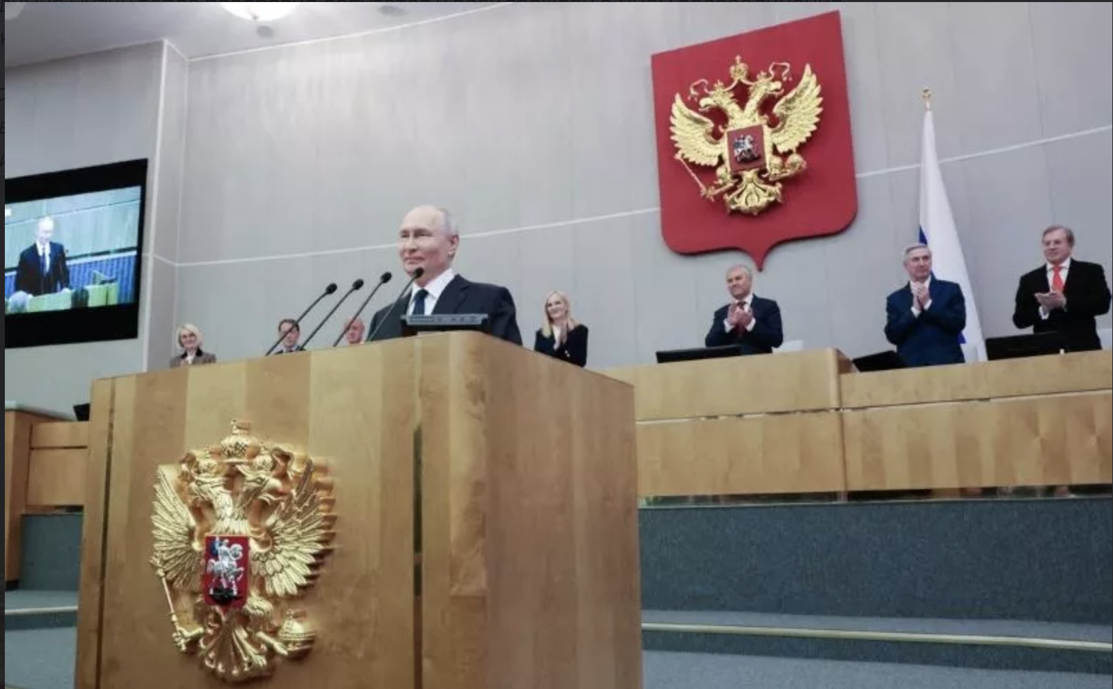 Vladimir Putin addresses the deputies. Photo: State Duma of the Russian Federation